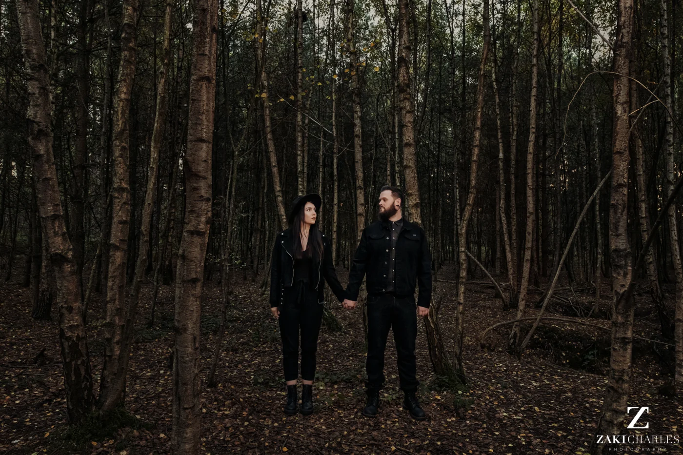 Black Park Engagement Session, Kirsty & Alex holding hands, fine art photography 1