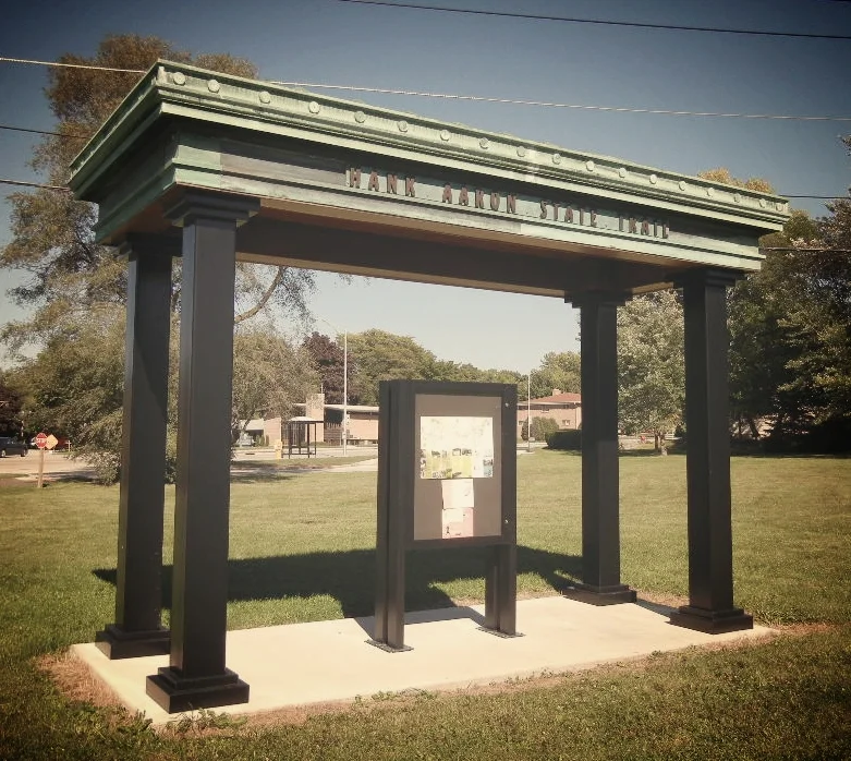 This shelter is located on the west end of the Trail on Bluemound Road near the intersection with the Oak Leaf Trail.