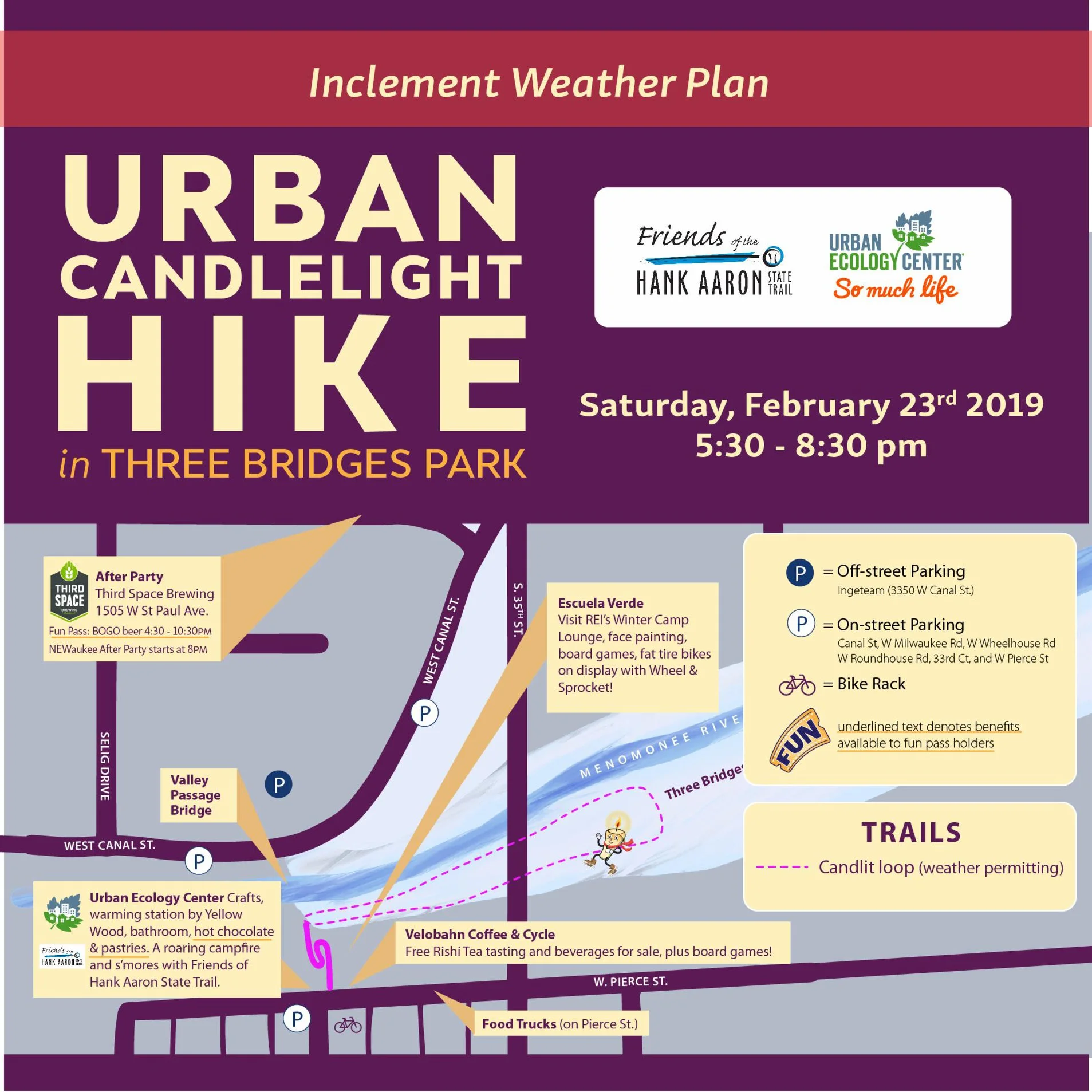 Urban Candlelight Hike in Three Bridges Park