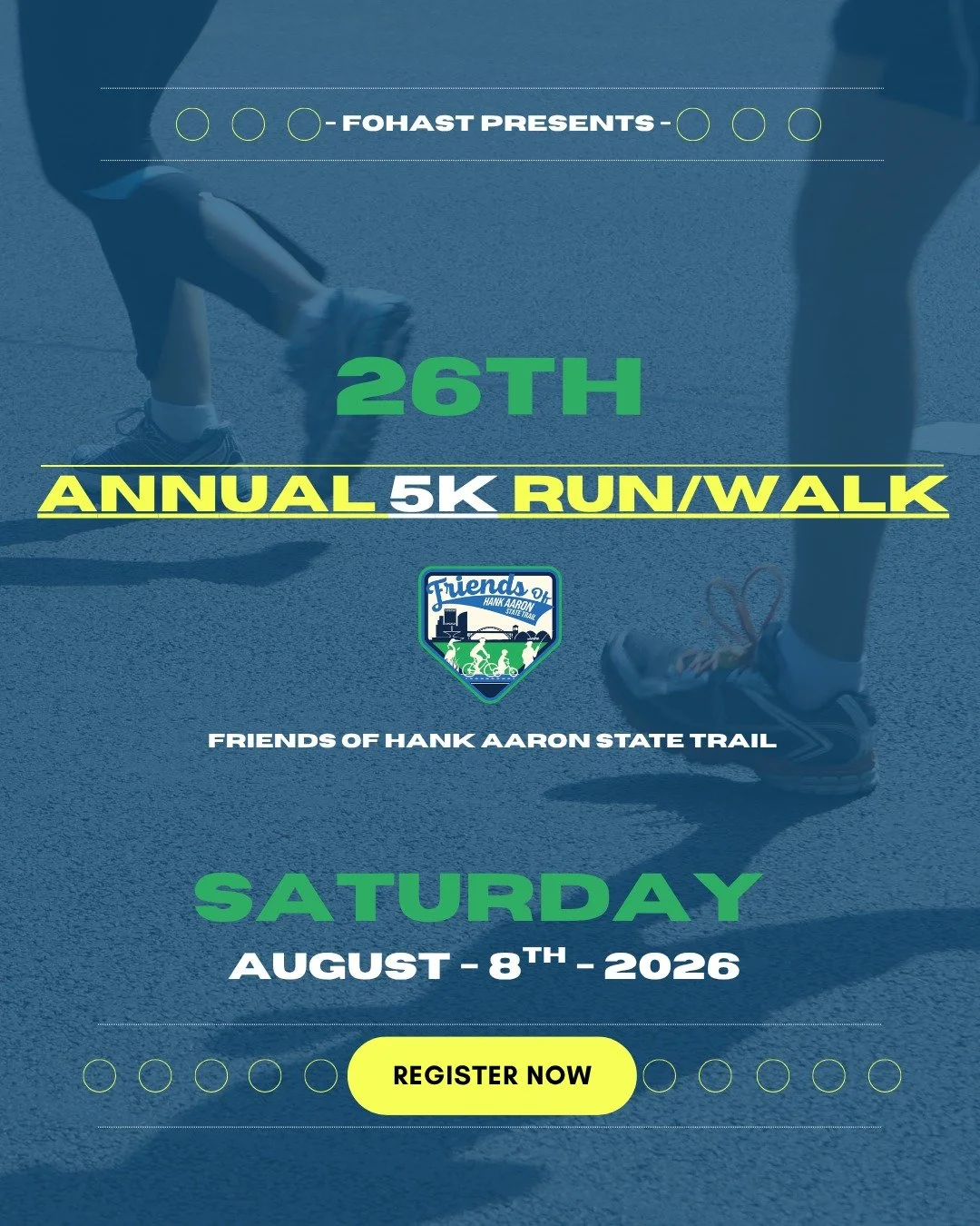 Doing a 5k is always more fun with friends - register together TODAY for the 26th Annual Hank Aaron State Trail 5k Run/Walk on Saturday, August 8th, 2026!
Register at the link below: https://runsignup.com/Race/WI/Milwaukee/HankAaronStateTrail5K