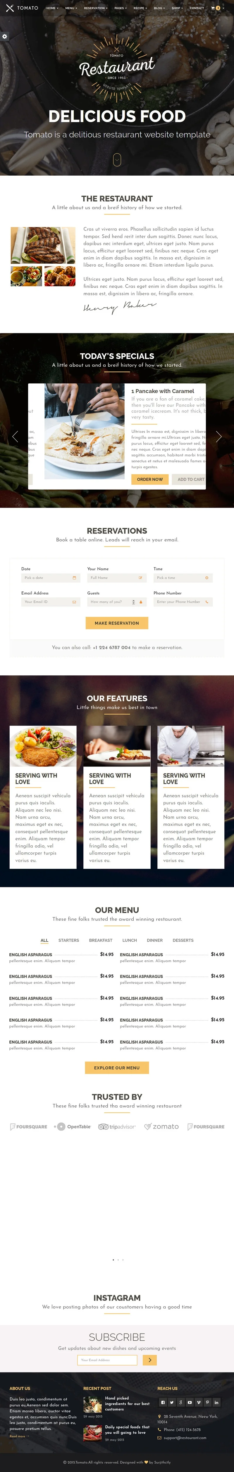 Restaurant Web Design Template by SERP Matrix