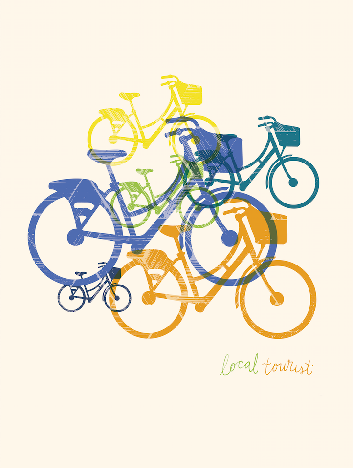 Risograph poster designed by a local artist for 10 passport stamps