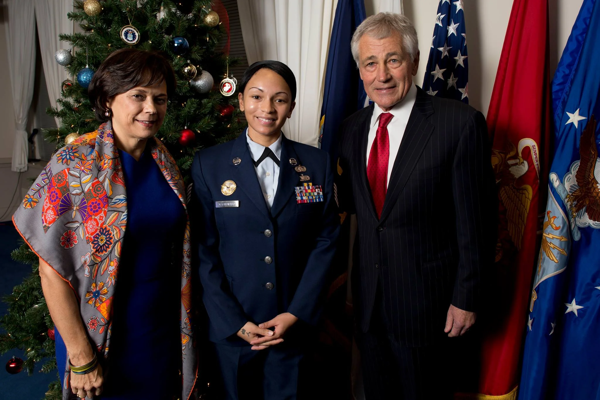 With Secretary and Mrs. Hagel