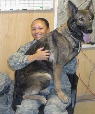 With Aliya (Bomb Canine)