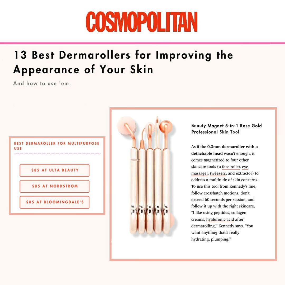 Thank you @cosmopolitan for including @beautymagnet in your list of best derma-rollers! Thank you to my community for buying and loving this all in one tool, because of YOU editors see how much people love and support it . I appreciate you all!