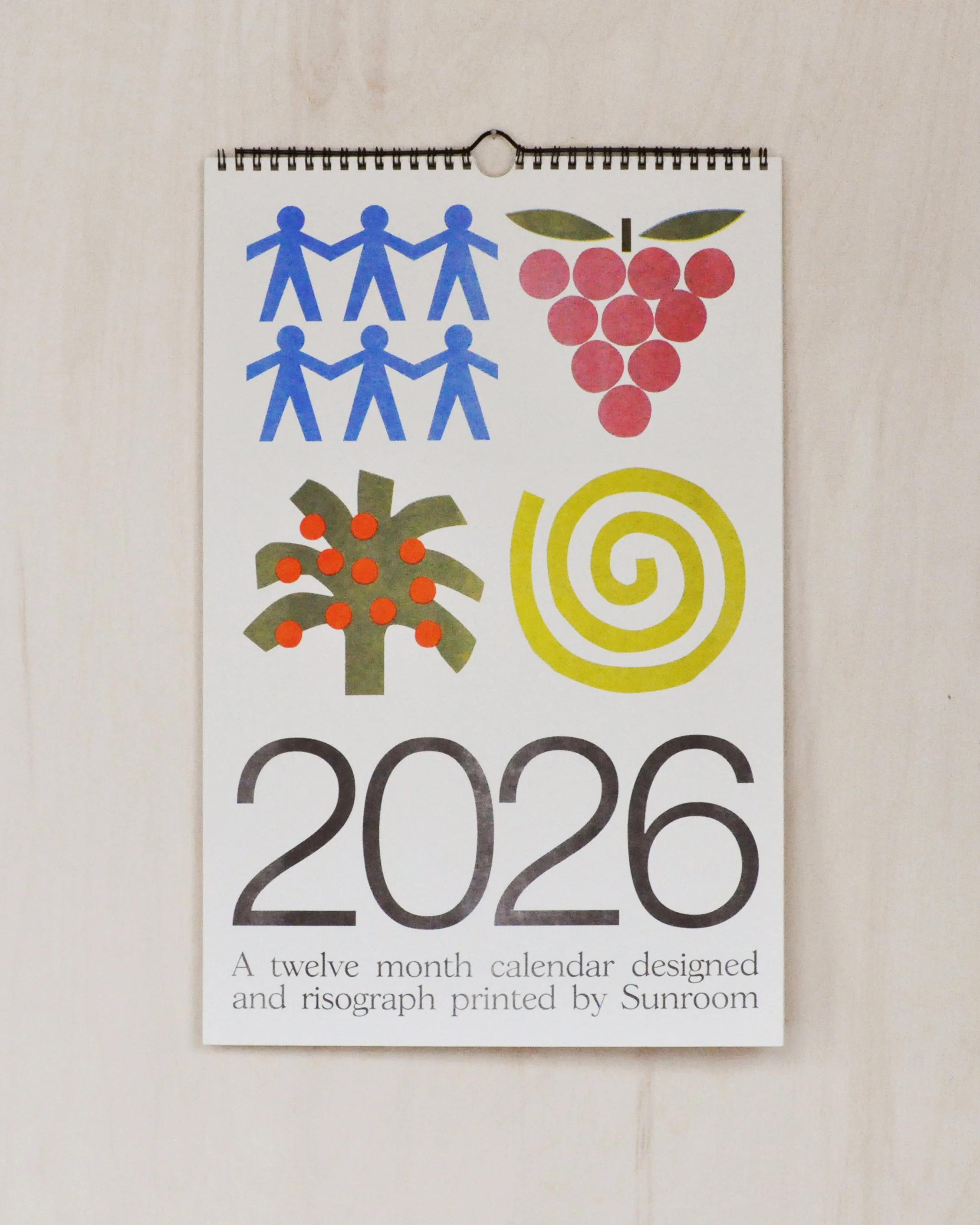 2026 Risograph Printed Calendar — Sunroom