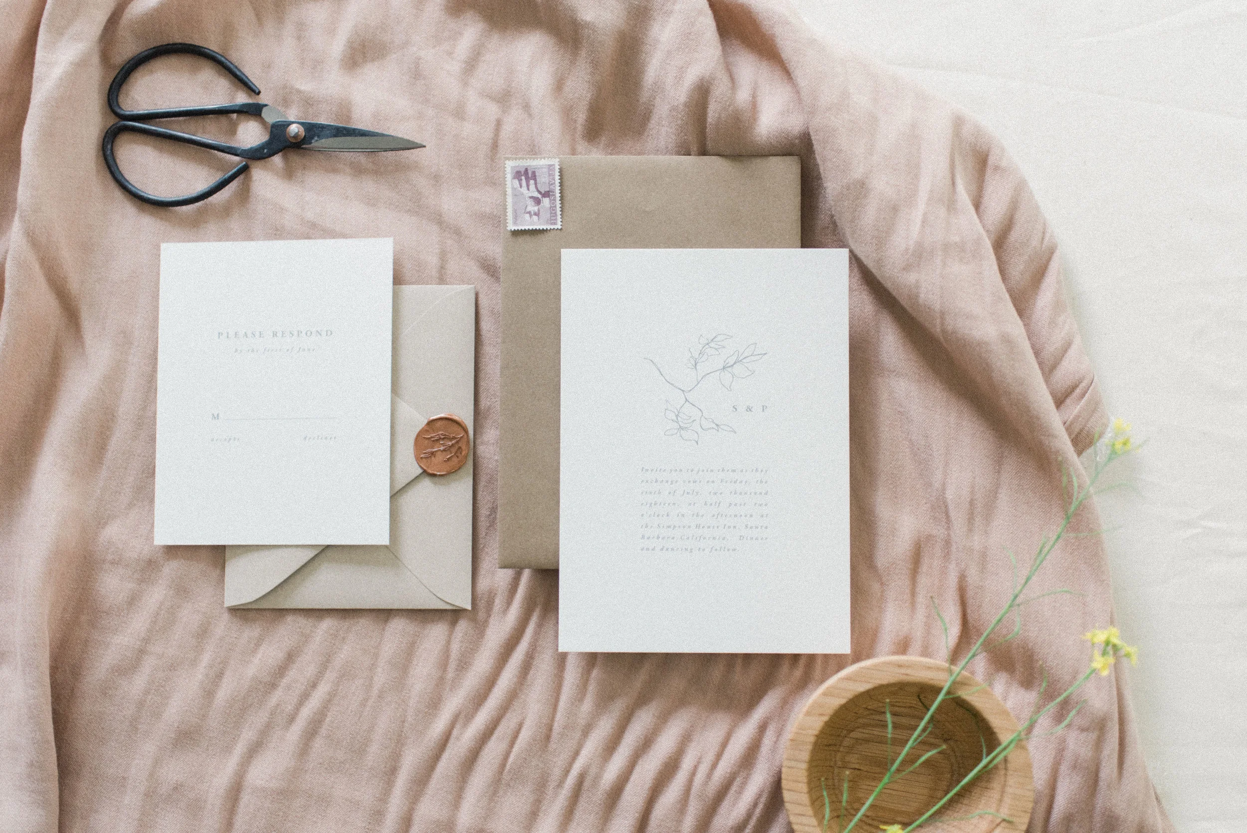 Wedding invitations and stationery by Vivian Kammel.