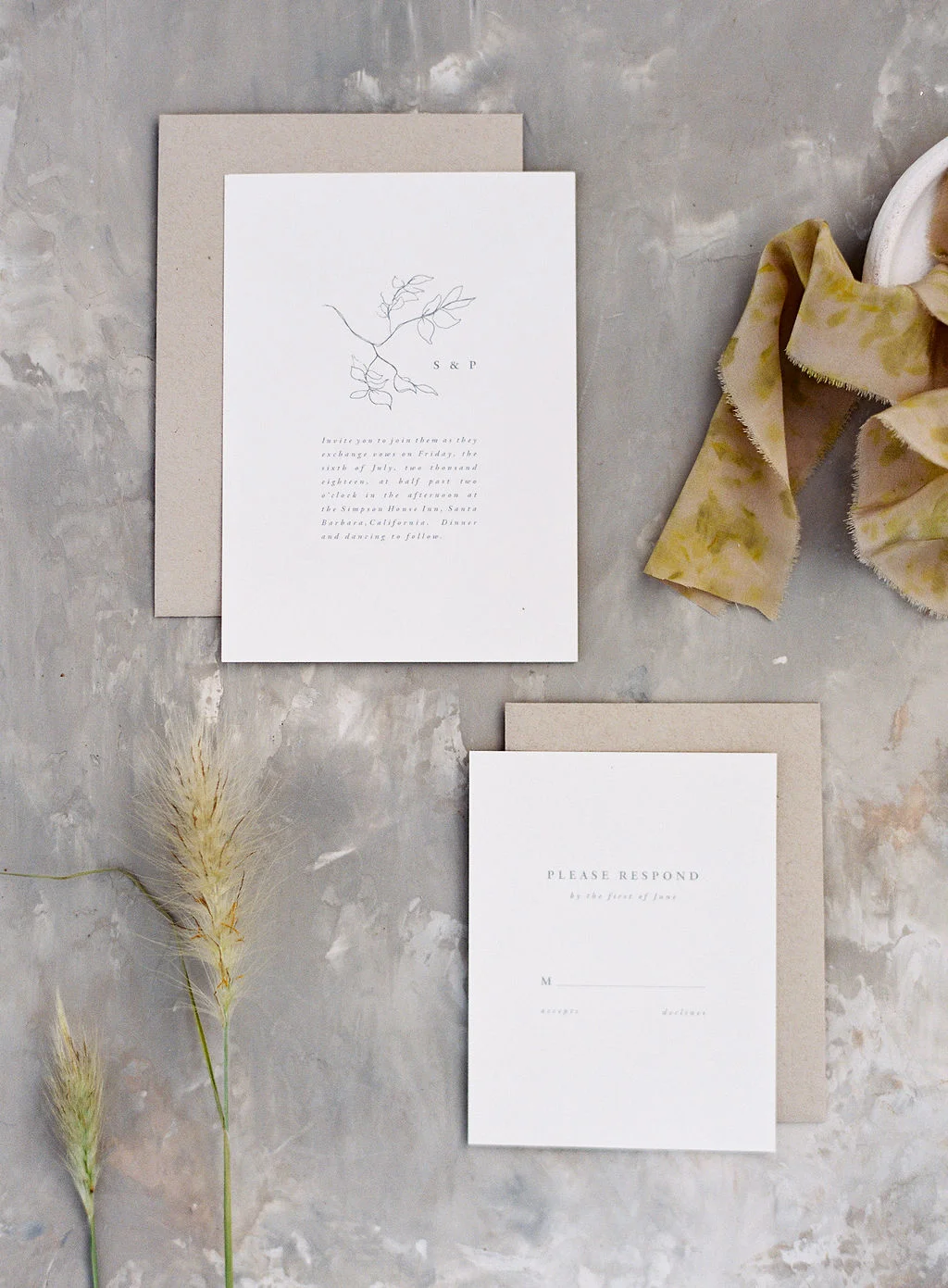 Wedding invitations and stationery by Vivian Kammel.