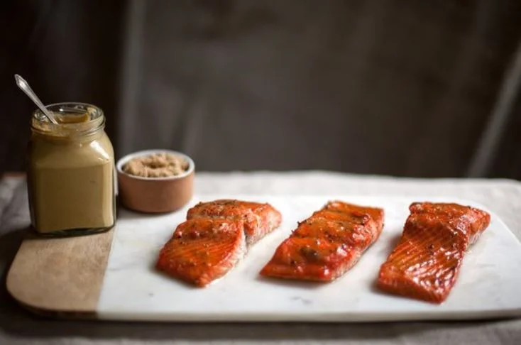 Salmon Glazed With Brown Sugar and Mustard