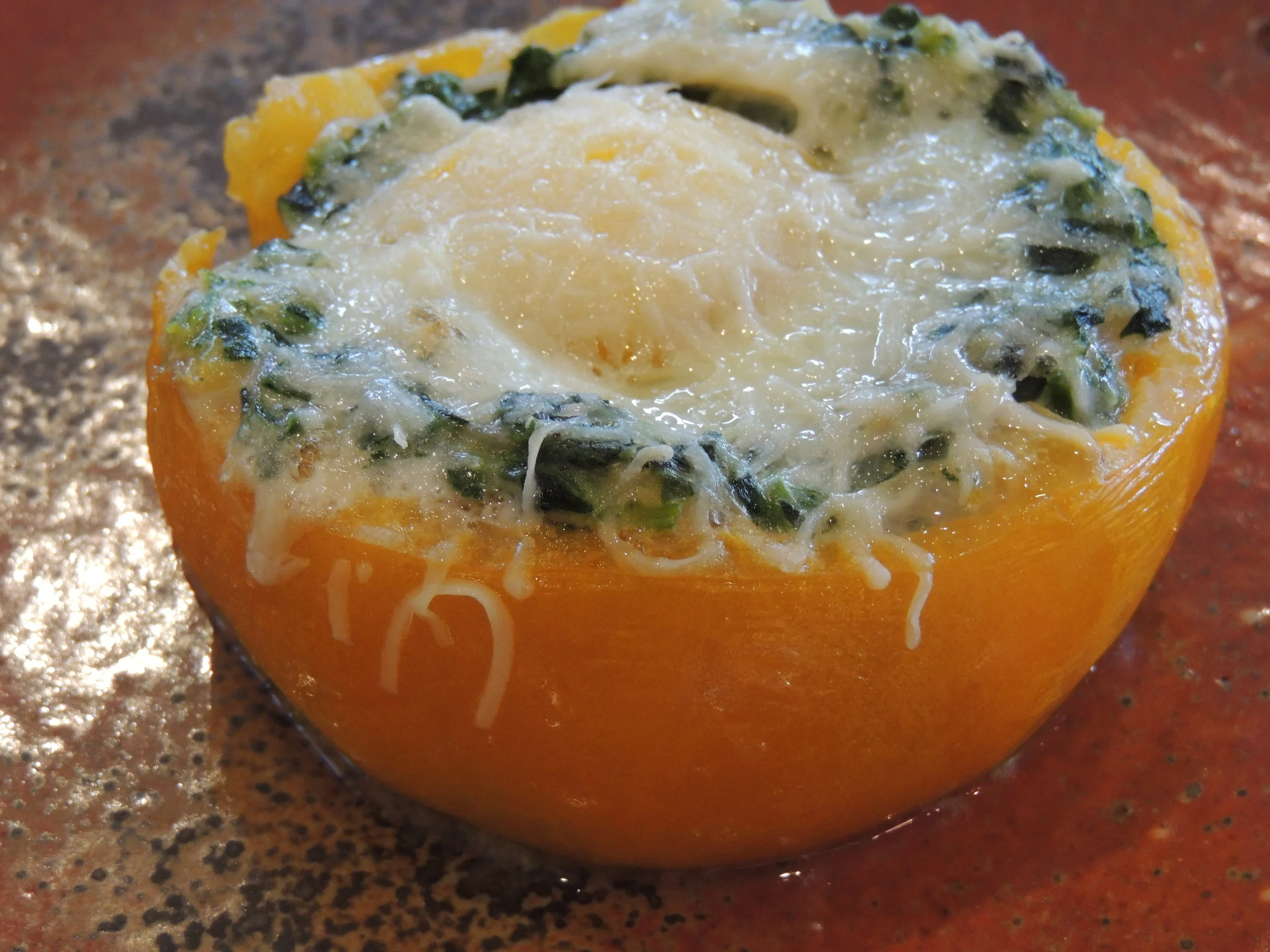 Eggs Florentine in Tomato Cups