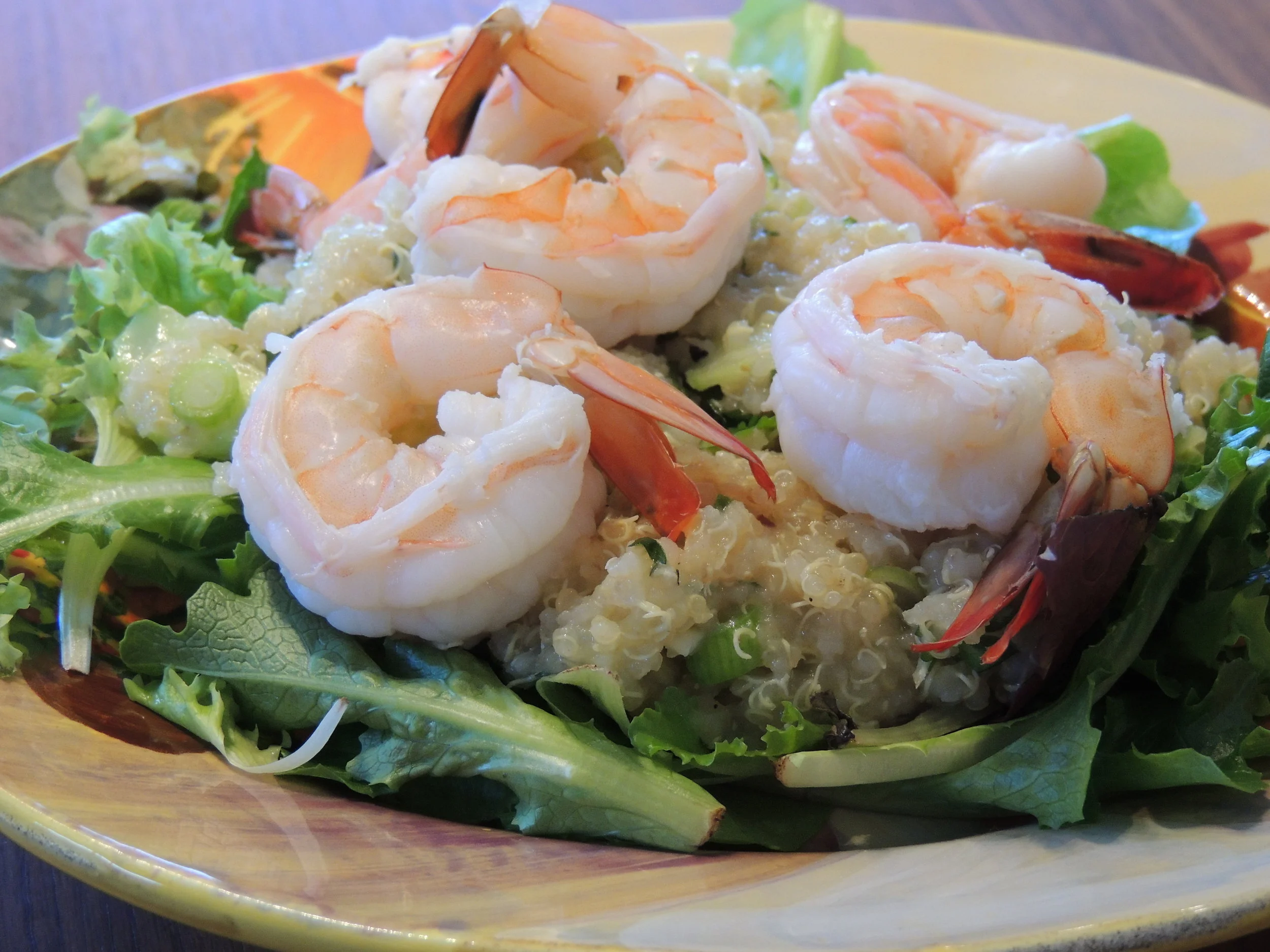 Quinoa and Shrimp Salad with Lime Ginger Dressing