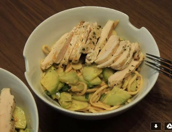 Cold Noodles With Sesame Sauce, Chicken And Cucumbers