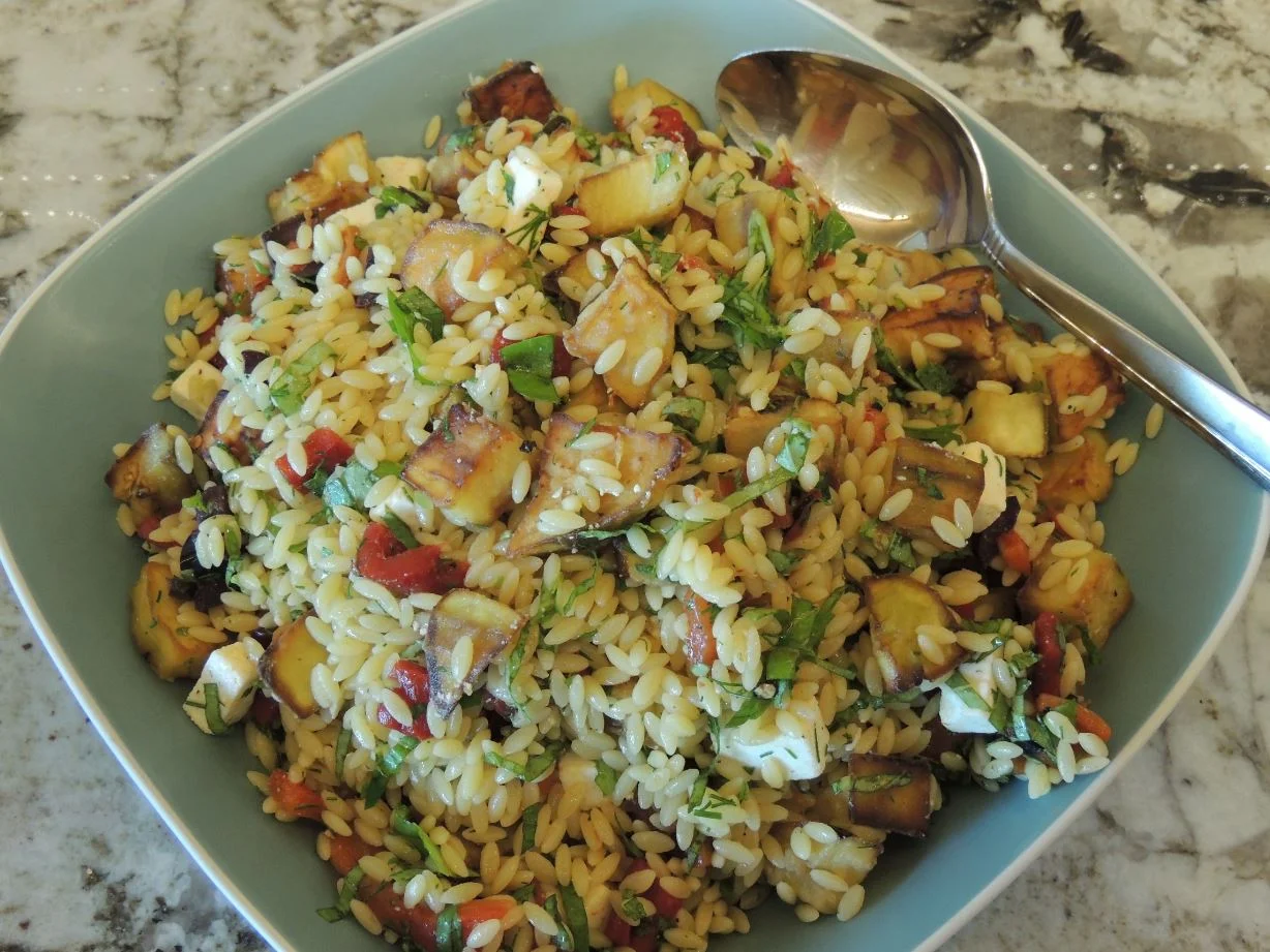 Eggplant and Orzo Salad