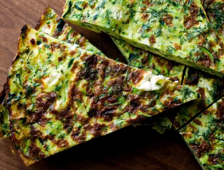Frittata With Zucchini, Goat Cheese and Dill