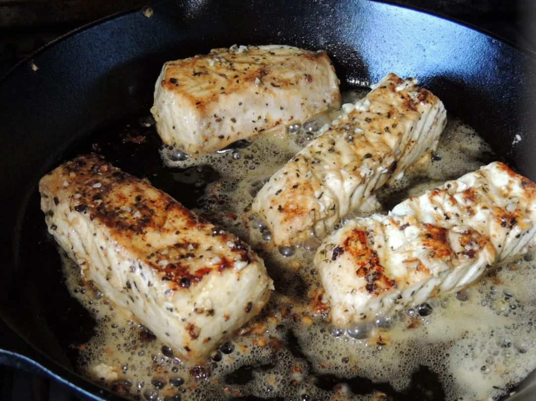Pan-Seared Marinated Halibut Fillets