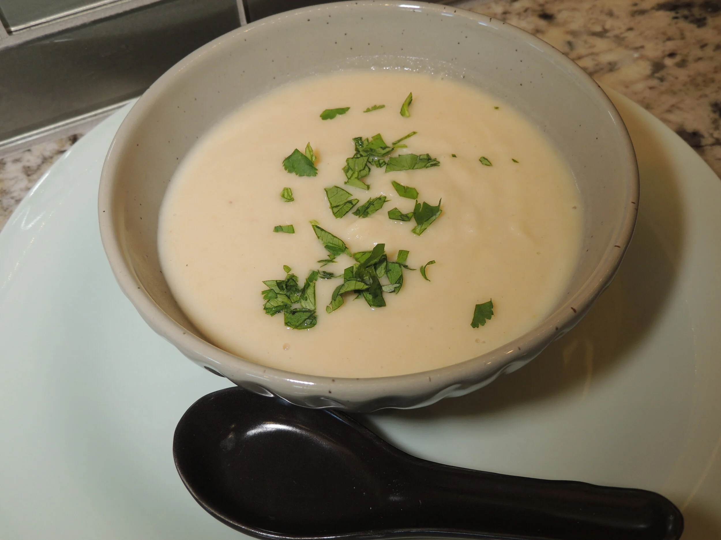 Creamy Celery Root Soup With Tahini