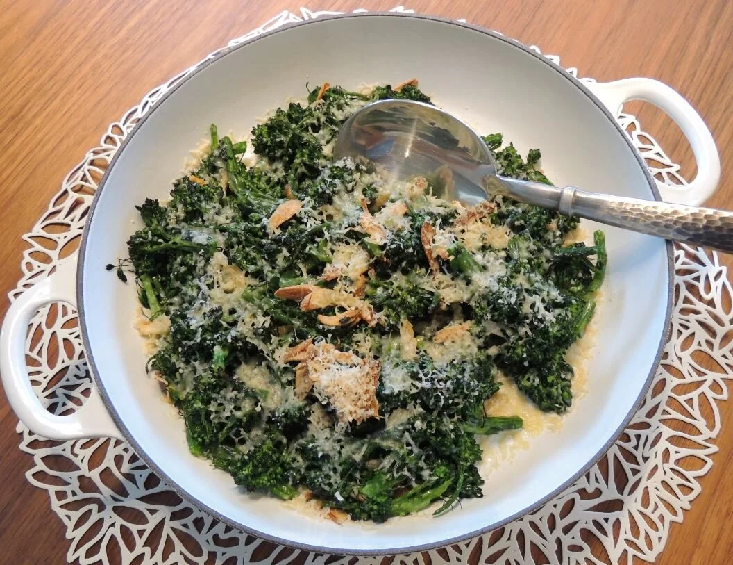 Baked Broccolini  With Parmesan and Toasted Garlic