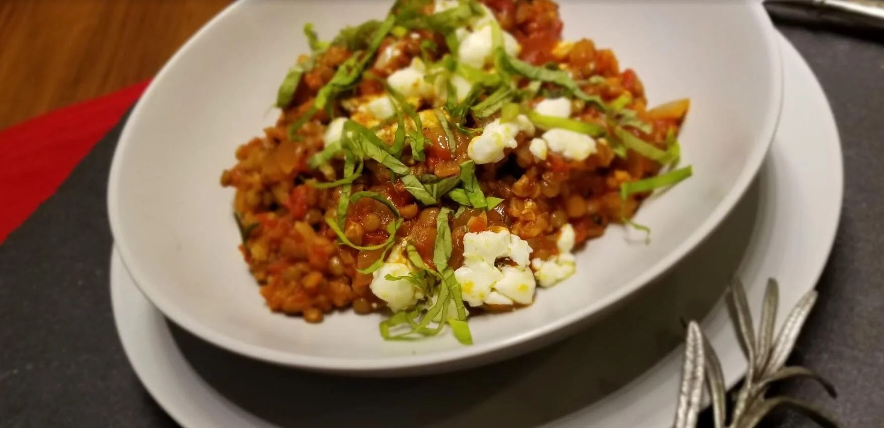 Baked Farro With Lentils, Tomato and Feta