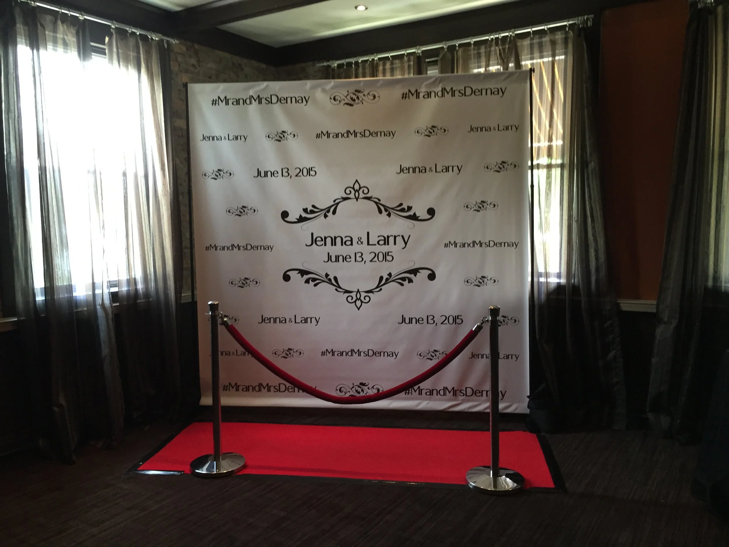 Step &amp; Repeat wedding backdrop