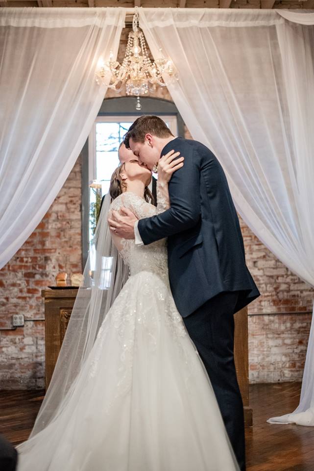 Goshen Wedding Ceremony Kiss