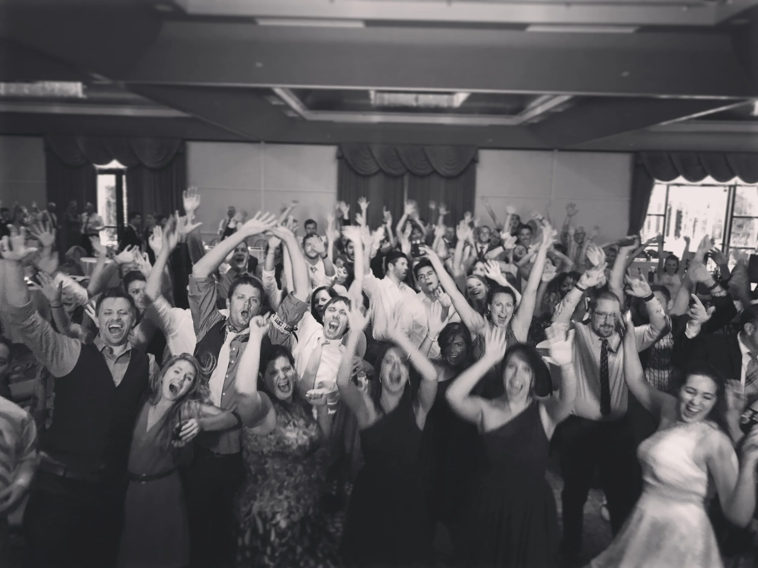 Notre Dame wedding reception dj music at Gillespie Center in South Bend