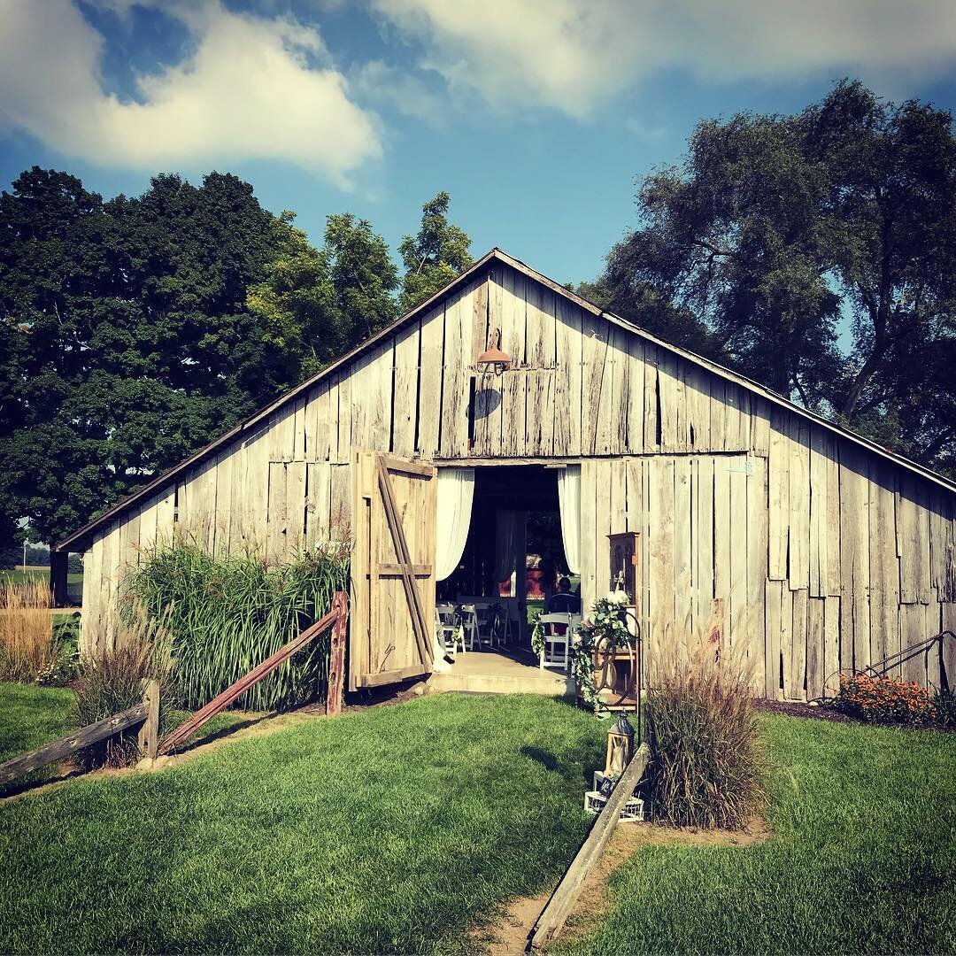 Rustic wedding ceremony barn DJ in Nappanee, IN