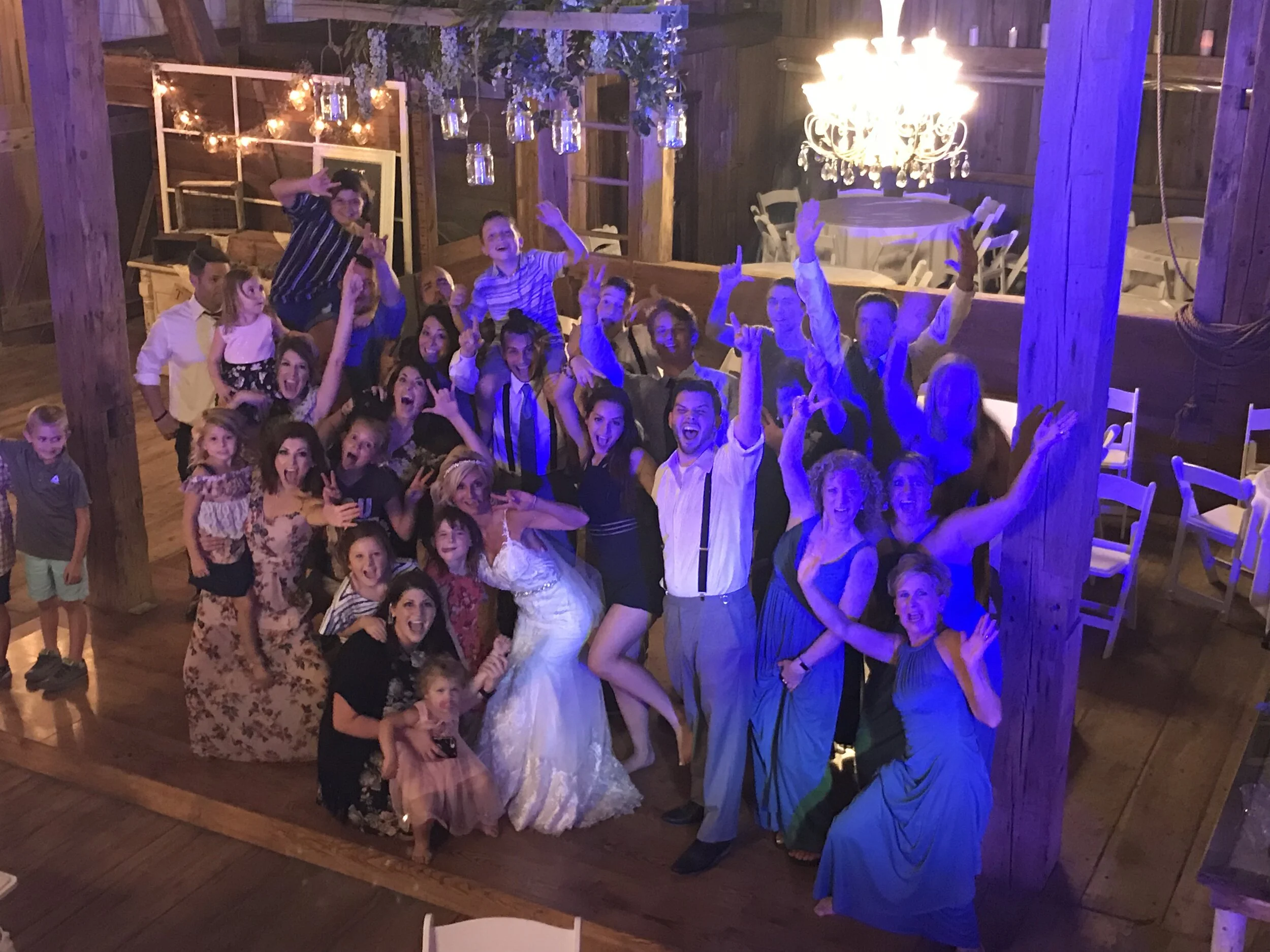 Rural barn wedding reception DJ in Nappanee, IN