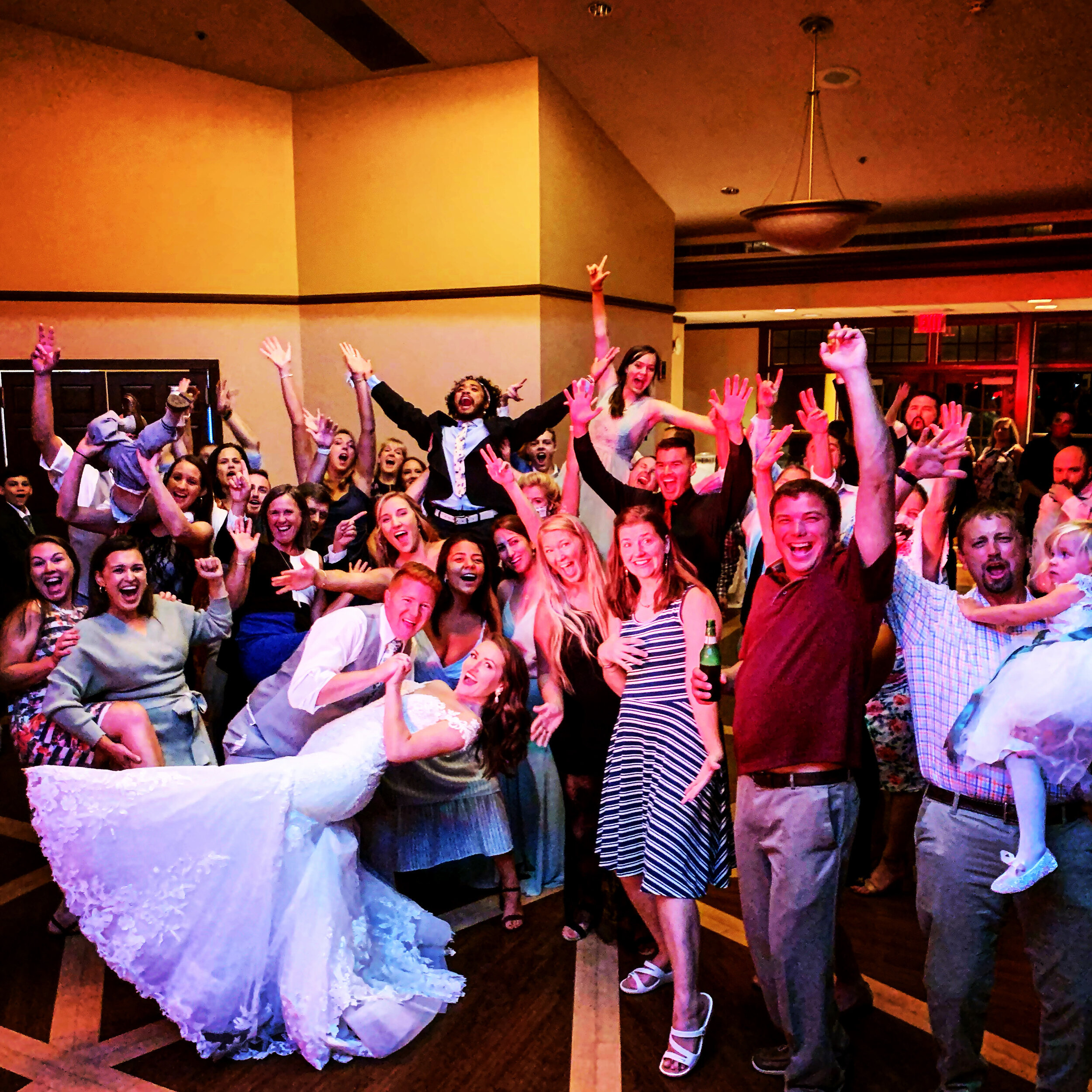 Fun wedding reception DJ at Oakwood Resort in Syracuse