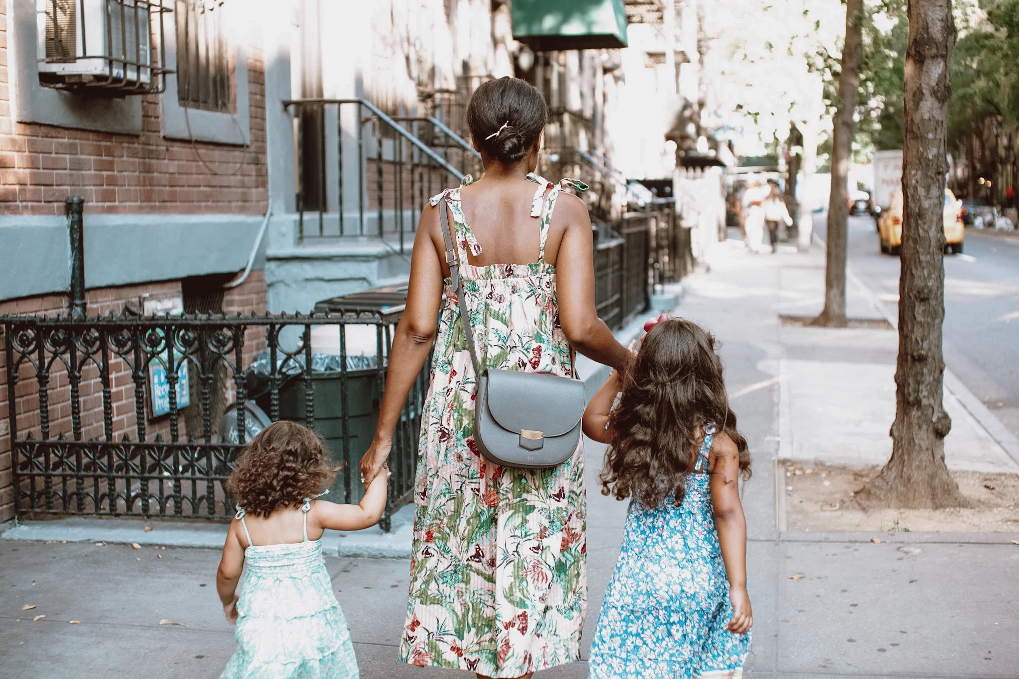 Krys and her children showing off new fall attire.