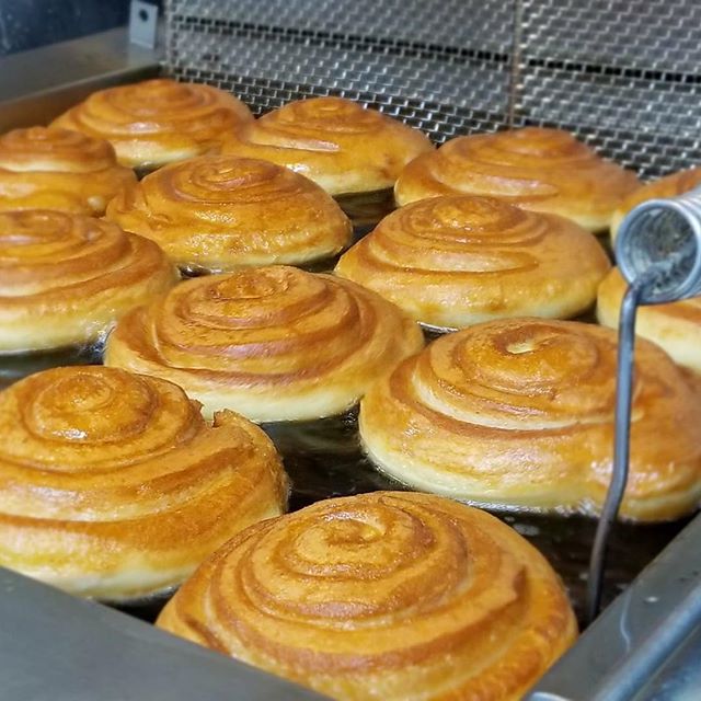 Frying up some honey buns!