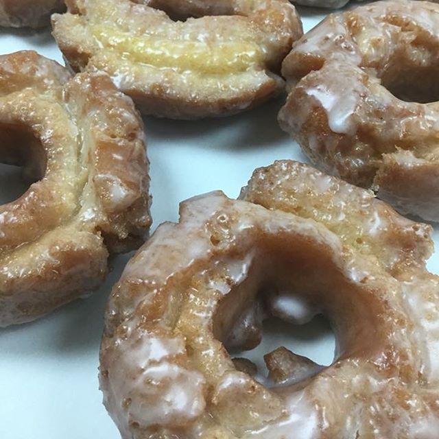Come try our NEW old fashioned vanilla cake donuts! We also have chocolate, blueberry, and apple.