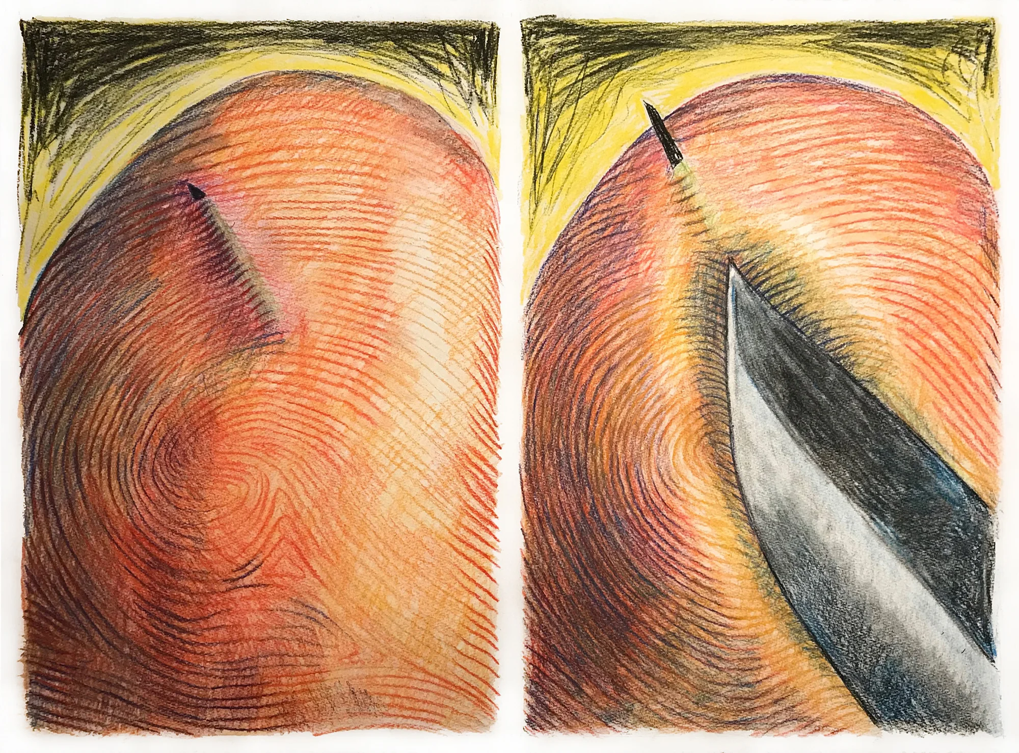 Little Wound II conté crayon on paper 22 X 30 inches 2018