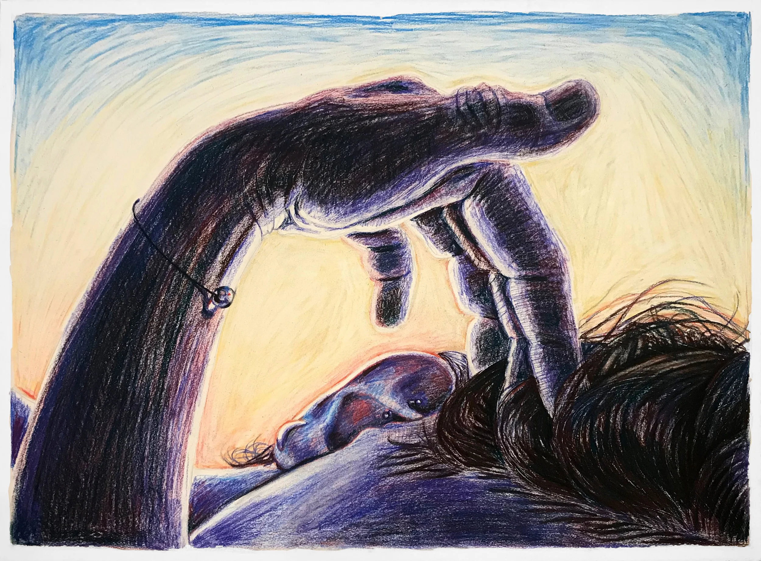 I’m Feeling You, Summer Blue (Christina) conté crayon on paper 22" X 30 inches 2018