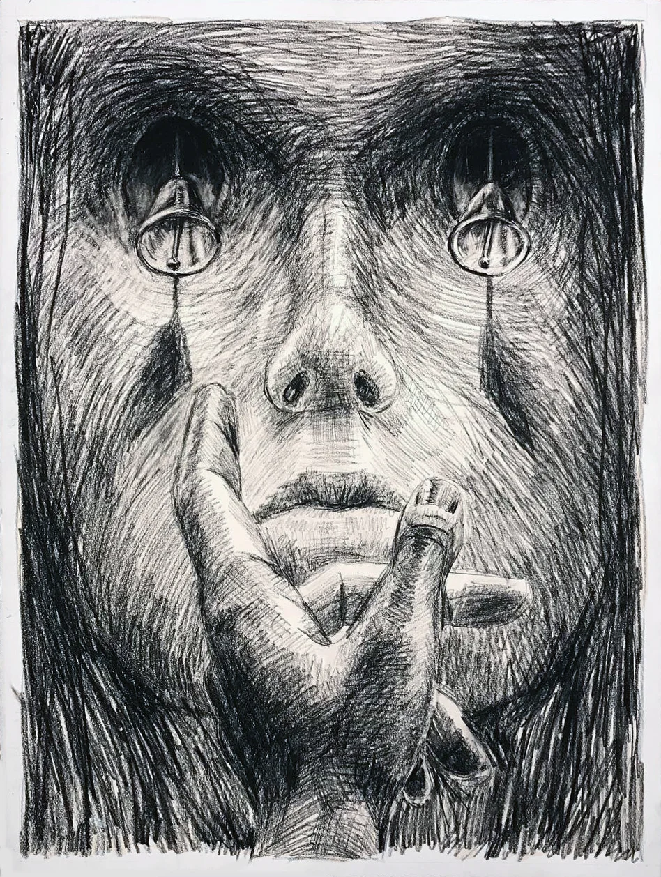 Wrath charcoal on paper 30 X 22 inches 2018
