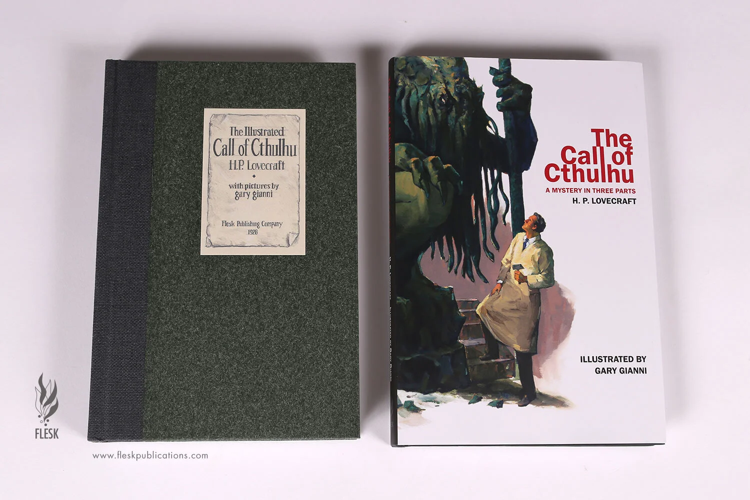 The original Illustrated Call of Cthuhlu sketch edition from 2018 (left). The new finished pencils edition released in August 2021 (right)