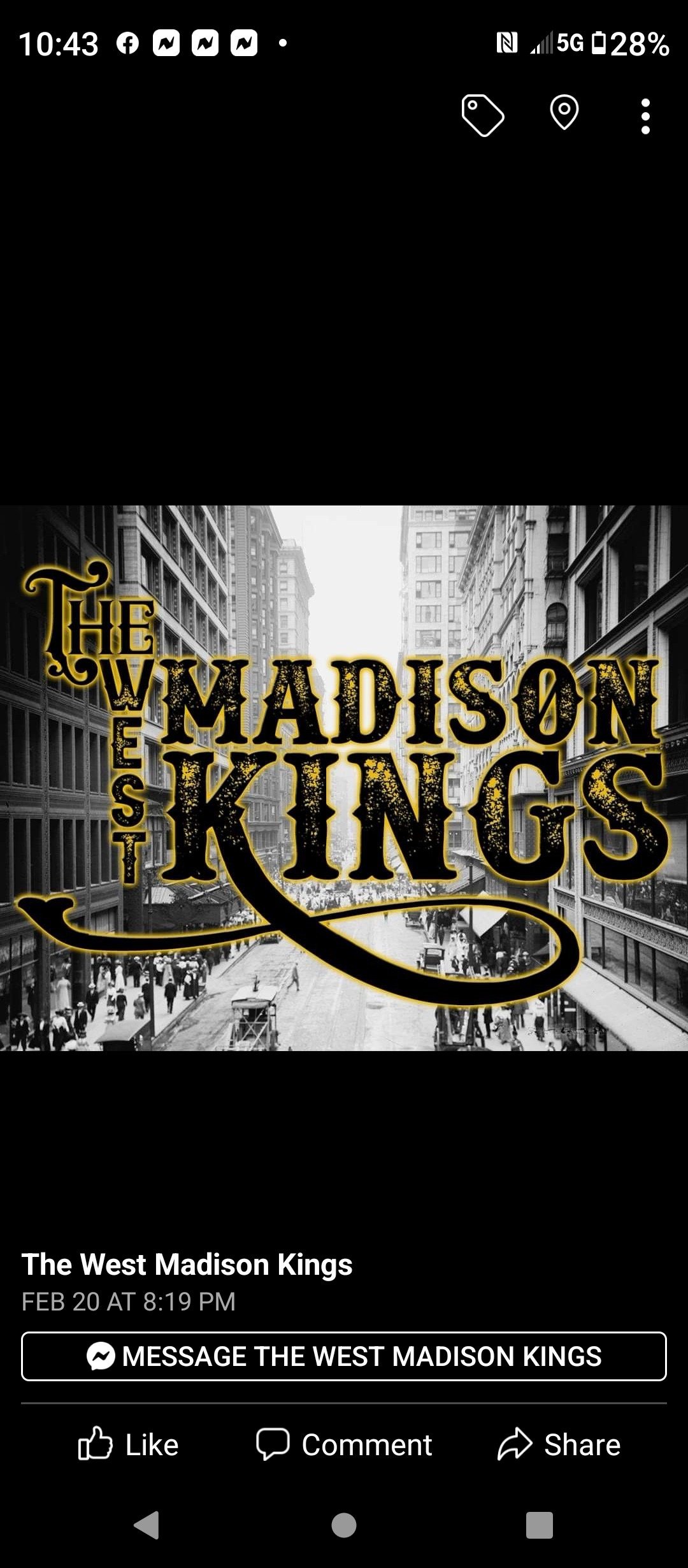 THE WEST MADISON KINGS LIVE  ($10 COVER)
