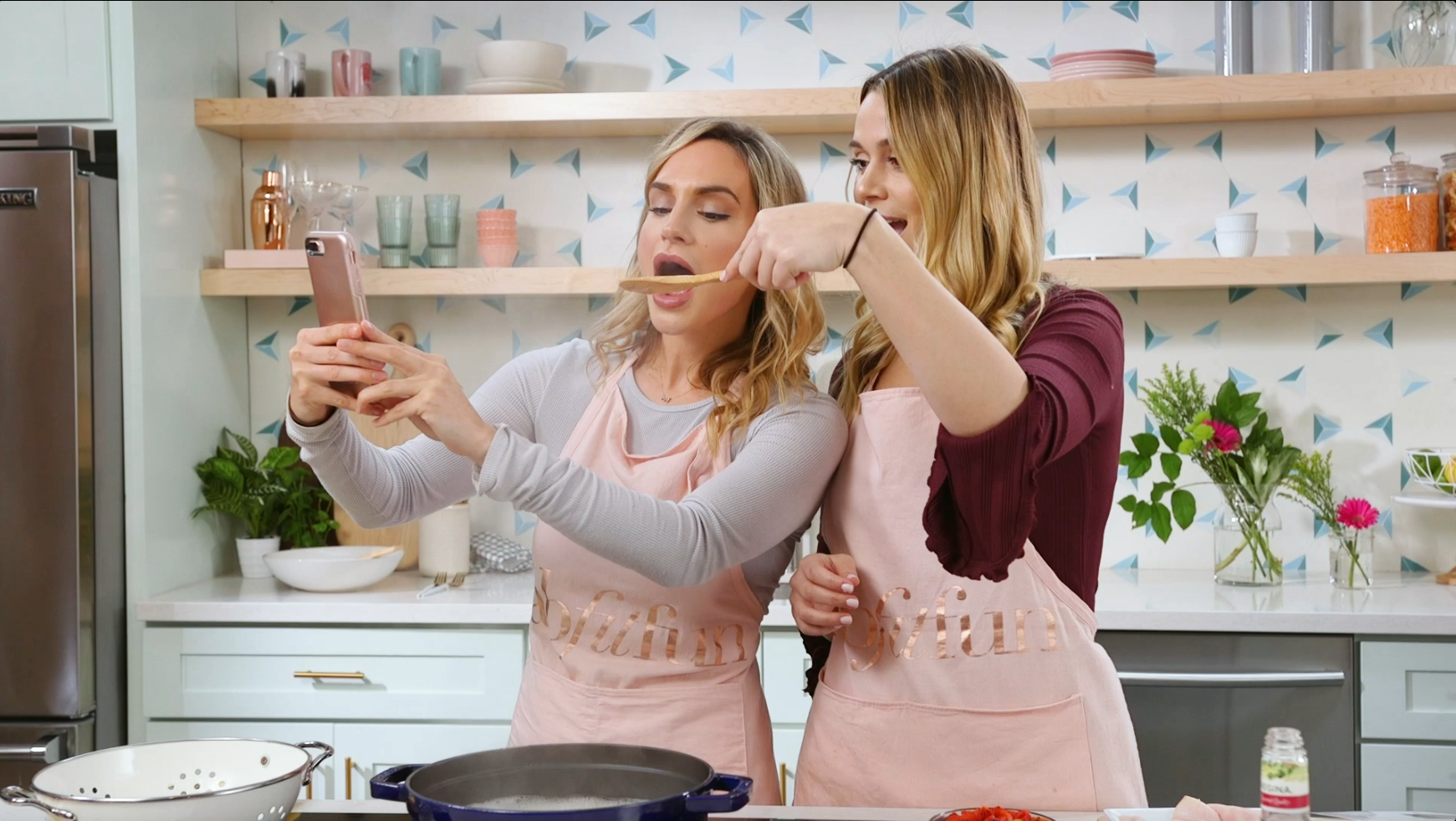 Employees Cook Giada with Leah + Mollie