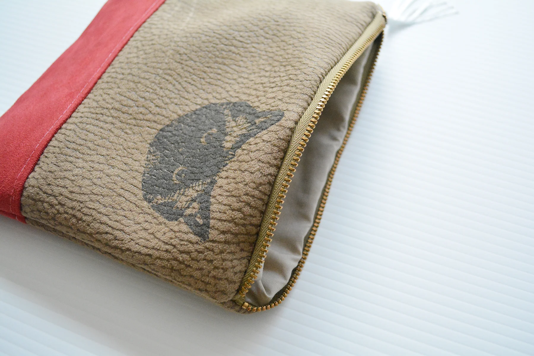 Pickled Pockets Vegan Faux Leather Zipper Purse Red (4).jpg