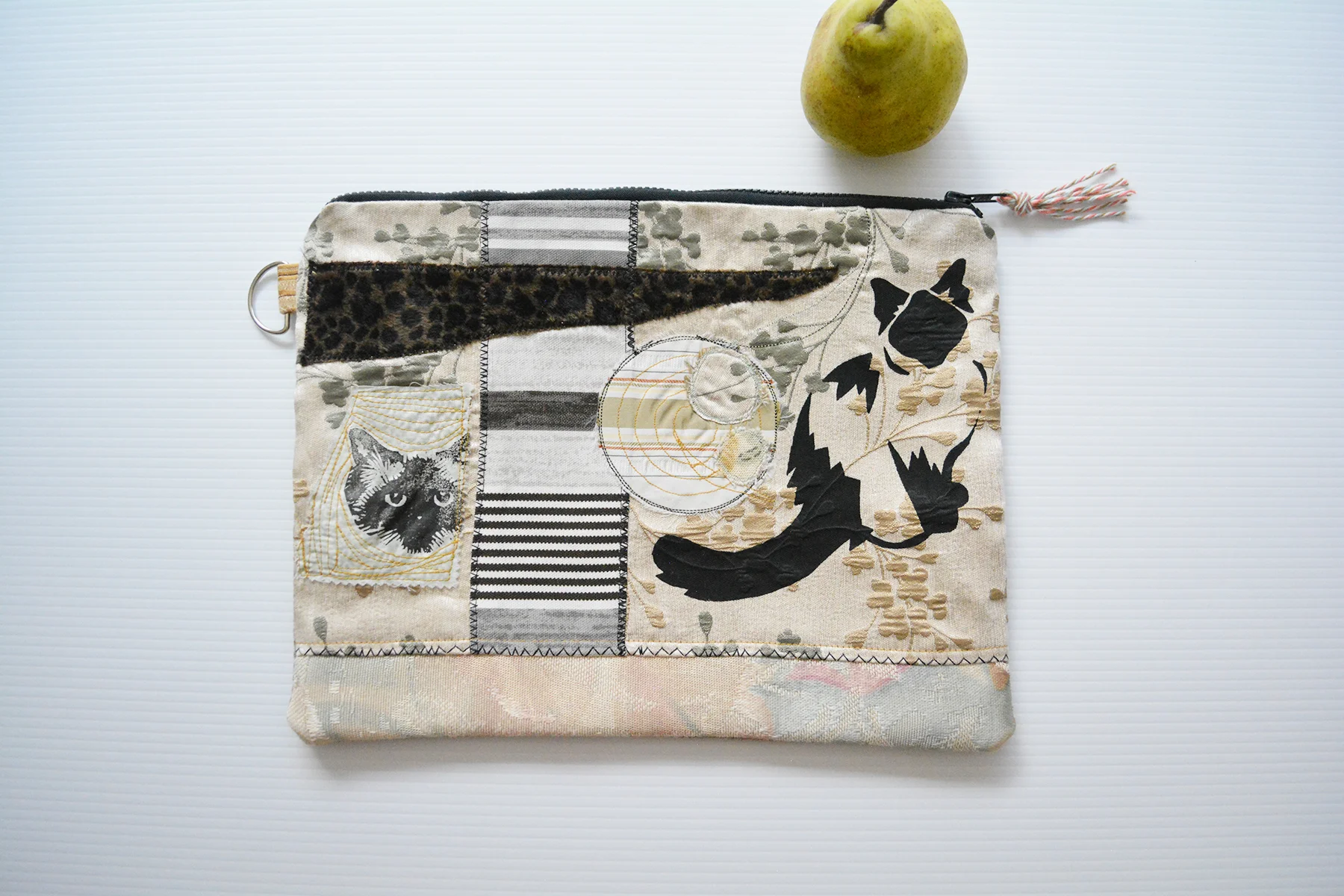 Pickled Pockets Collage Textile Art Zipper Pouch Brown (7).jpg