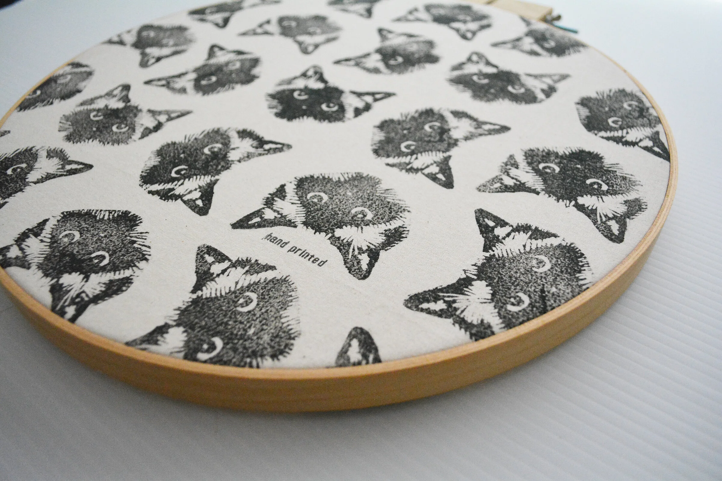 JuanitaTortilla Geometric Pickle Cat Face on Calico 14inch (3).jpg