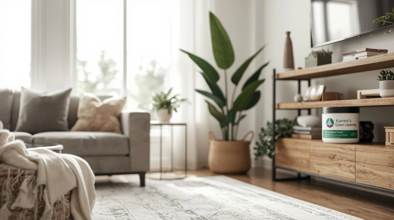 Eco-clean living room in Edgewood, Minnesota with sustainable touch