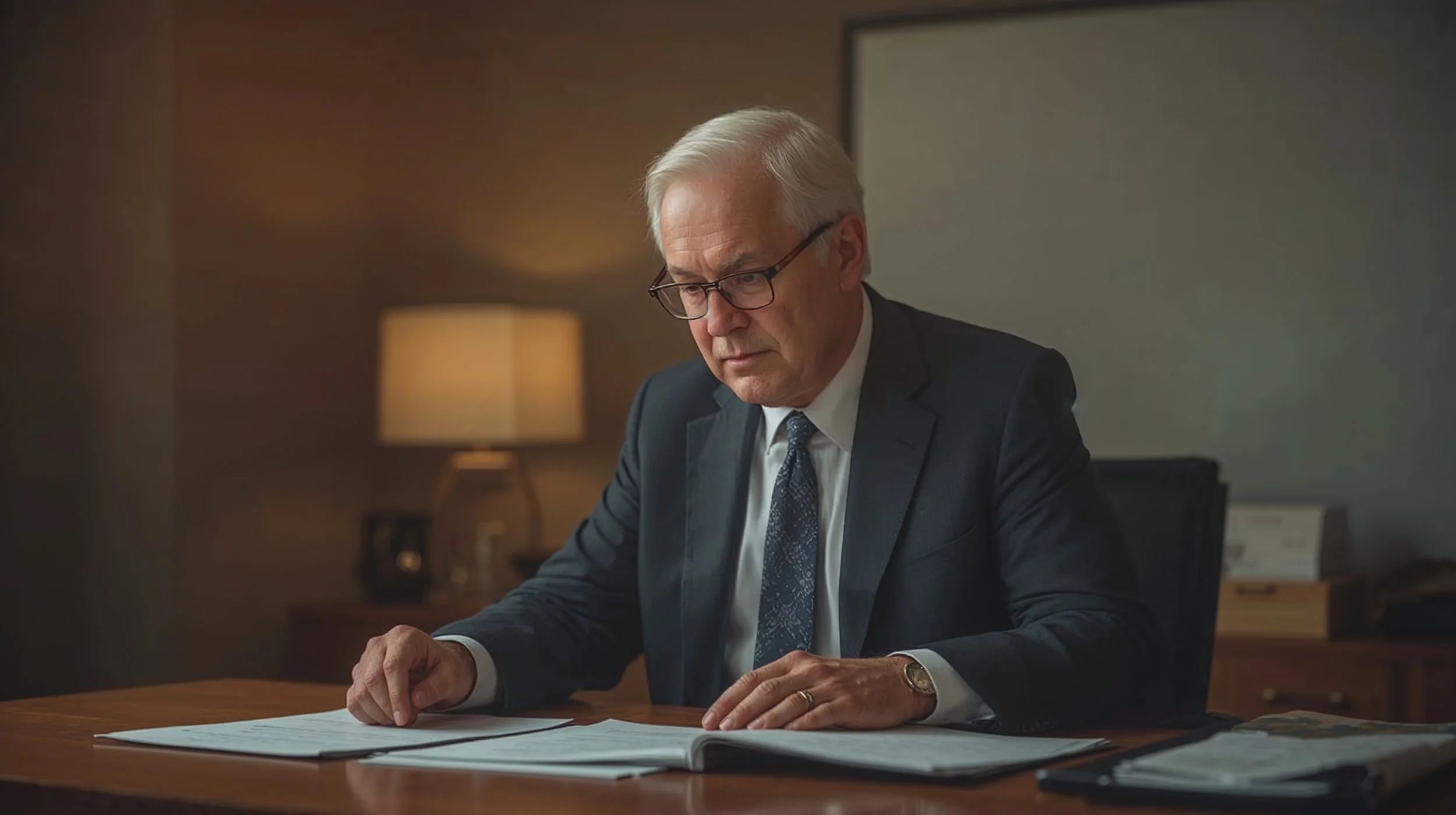Tim Walz seated at a desk symbolizing long-term public service and net worth over time