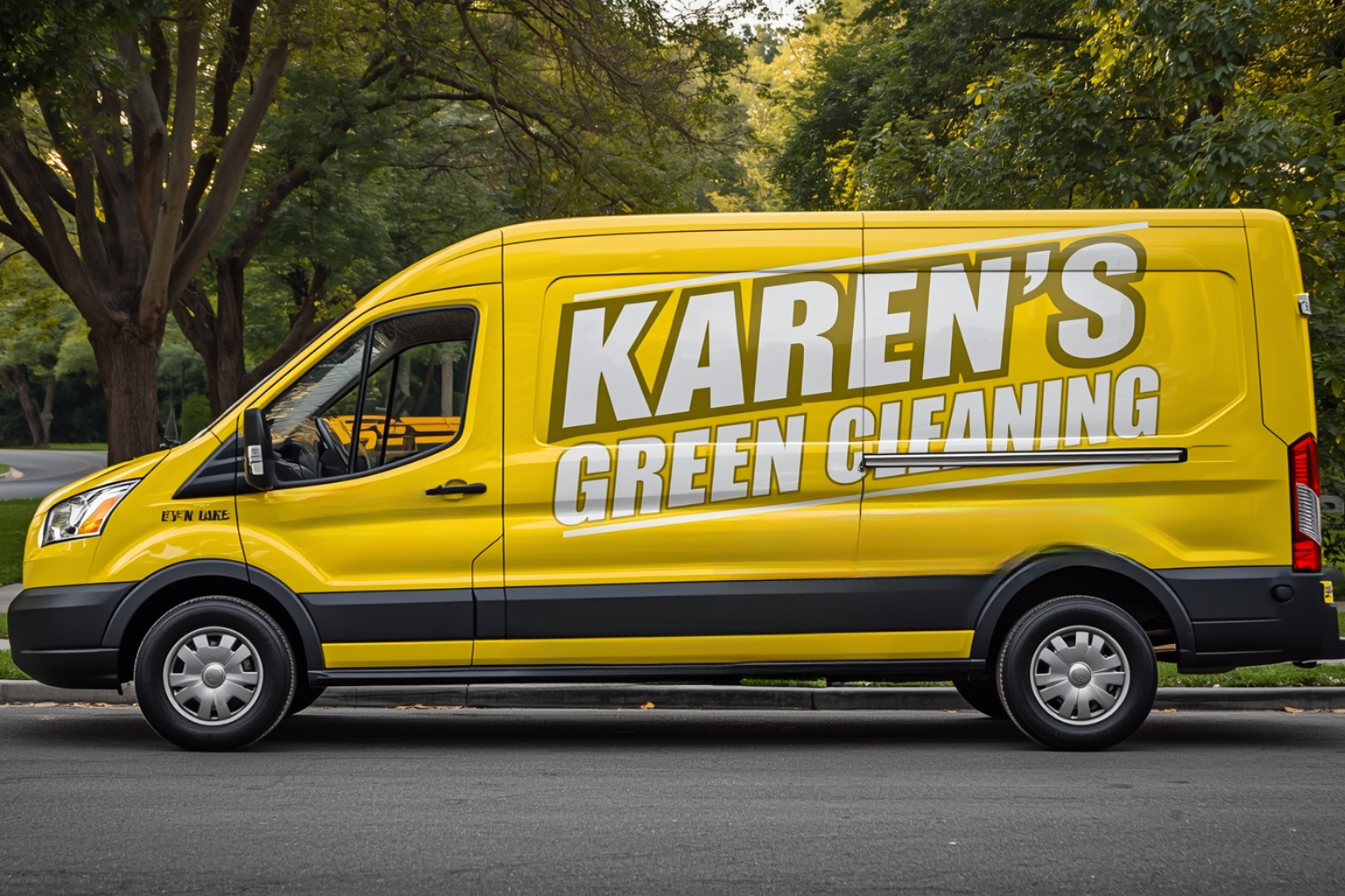 Karen’s Green Cleaning branded van parked in the Lyn-Lake neighborhood of Minneapolis