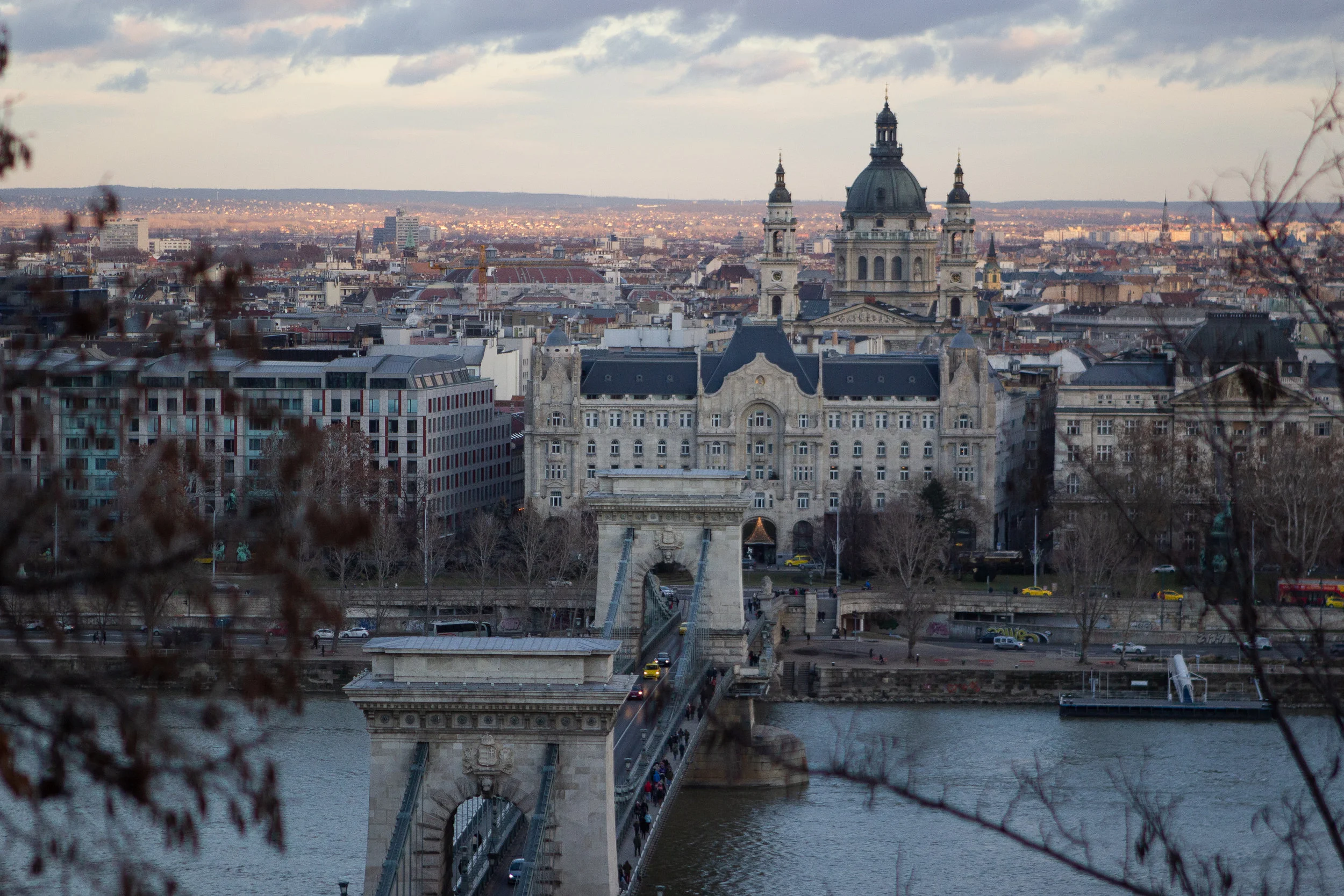 St. Stephen’s Dome above the Budapest skyline.