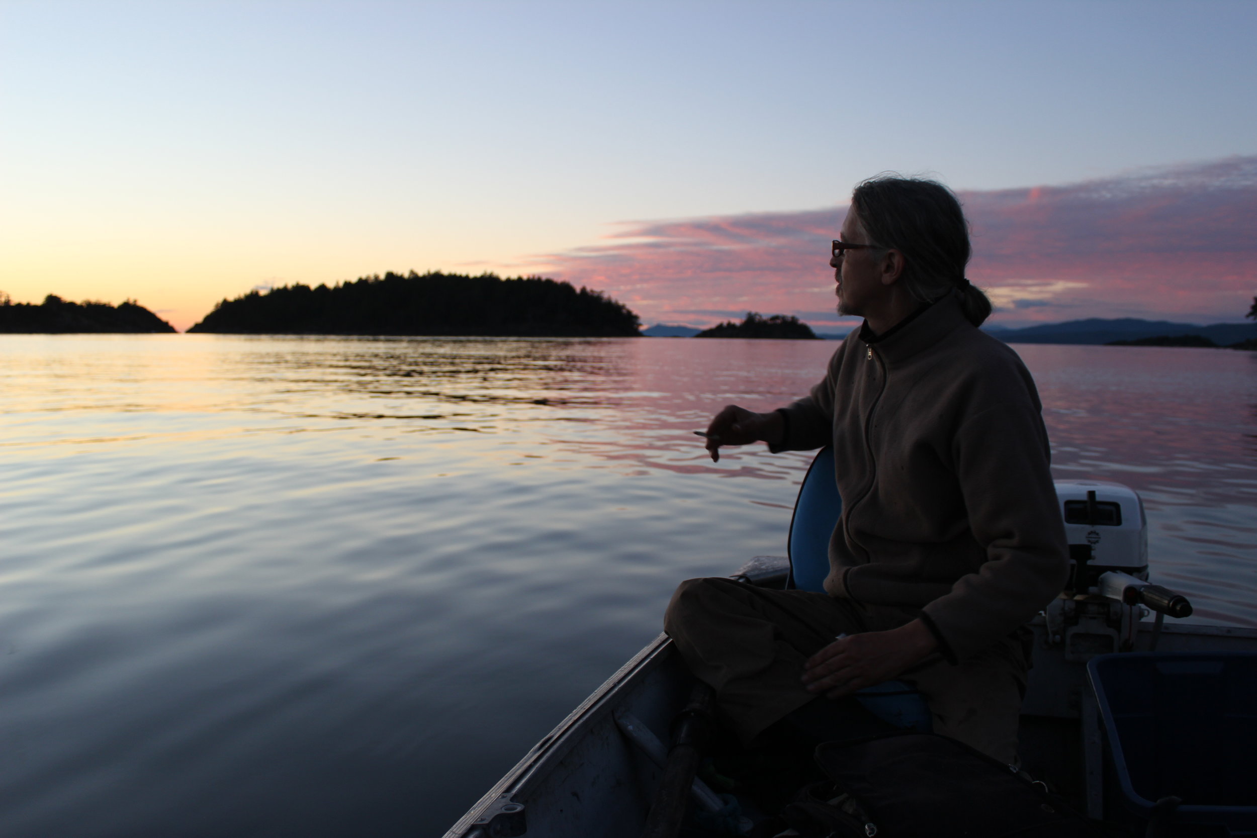 Gerry and his dinghy off the coast of Lasqueti | September, 2016