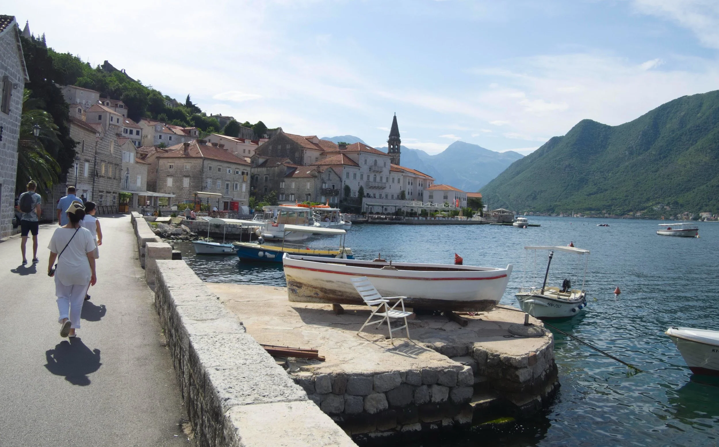 Mladen leading the pack towards a boat in Perast (Photo: Ting Pacis).