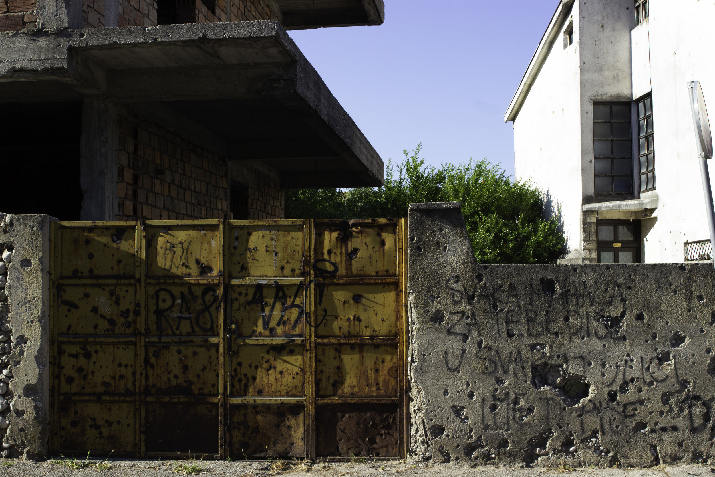 Located just outside the old town, this shelled property still wears scars from the war.