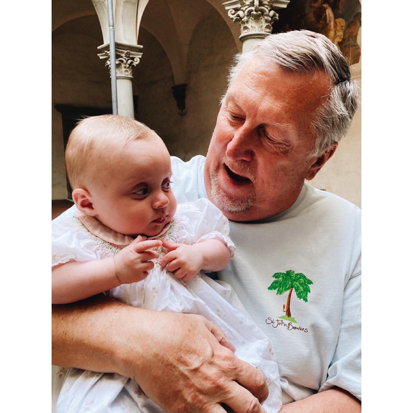 Little girls in the same dress with their grand-pappies (about 36 years apart). Happy Father&rsquo;s &amp; Grandfather&rsquo;s Day @choppa__poppa