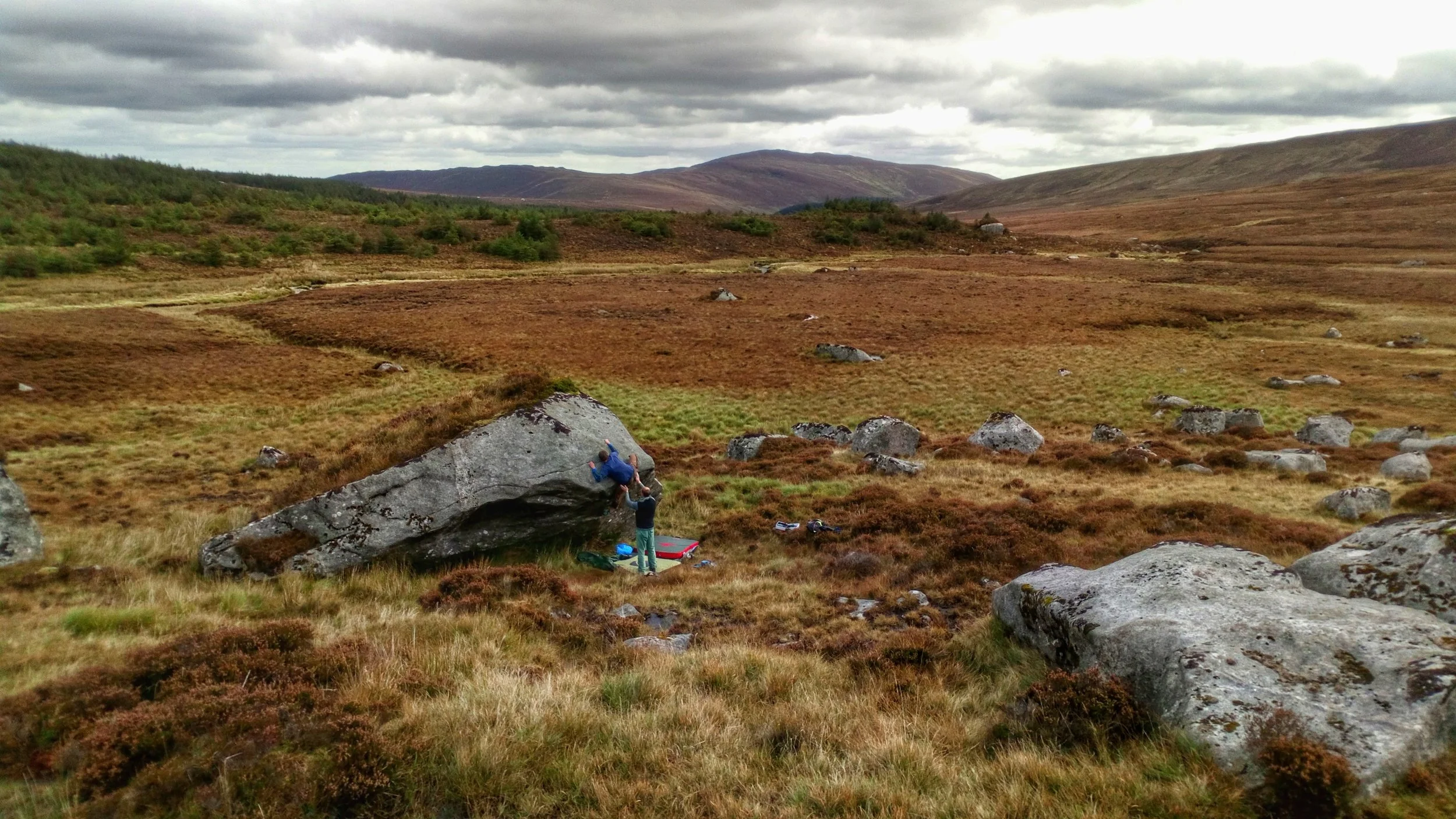 Bouldering in the hidden valley of Glenmacnass, Co. Wicklow