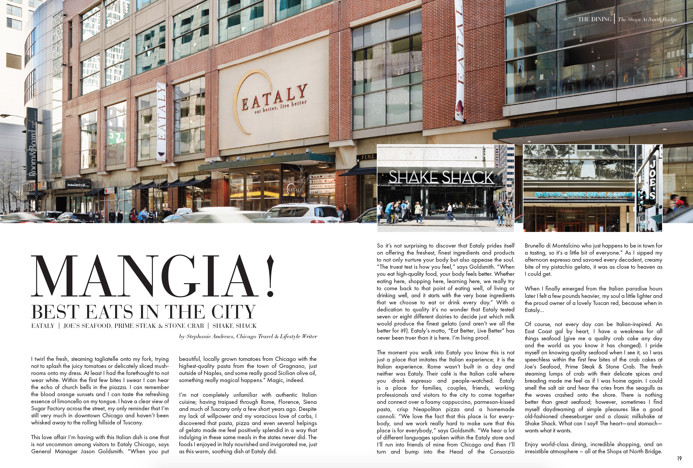 Story written for The Shops at North Bridge brochure; May 2017